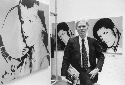 Warhol at the opening of his 1978 ica exhibition