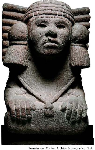 tlaloc aztec god statue