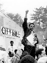 Jesse Jackson, Sr., addresses a crowd on the Mall...