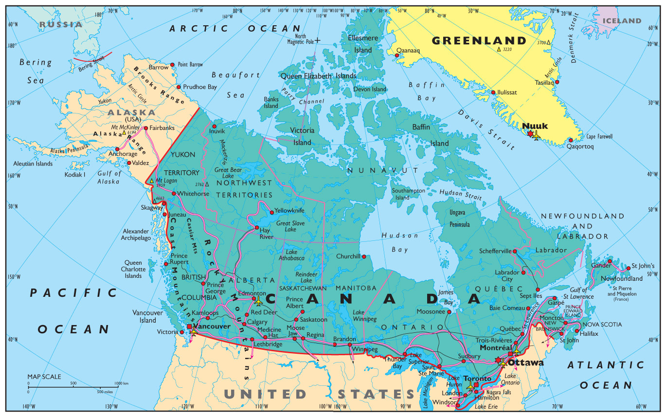 Ocean Bay River Map Canada And Main