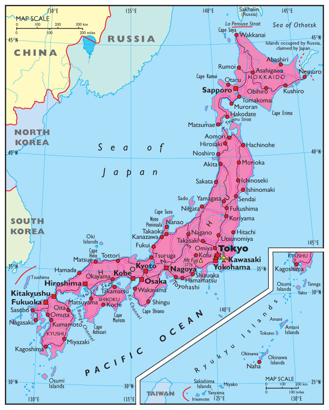 Japan Landforms Map