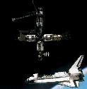 Mir The space shuttle Atlantis is seen here...